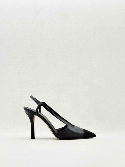 Pre - loved CHANEL Black Size EU 38.5 Slingbacks at Reems Closet