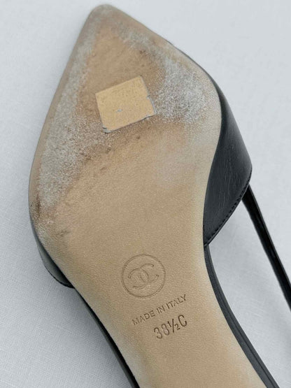 Pre - loved CHANEL Black Size EU 38.5 Slingbacks at Reems Closet