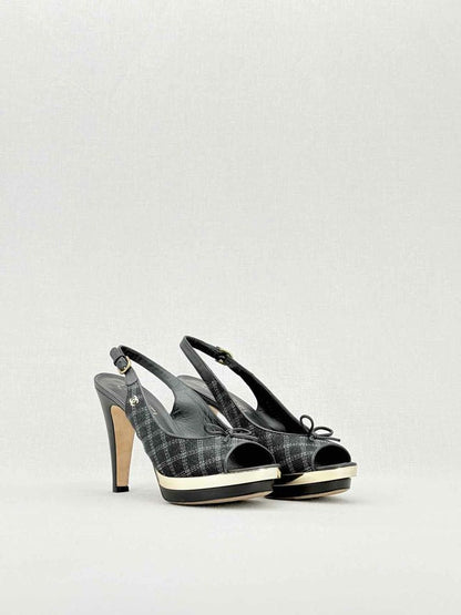 Pre - loved CHANEL Black Size EU 39 Slingbacks at Reems Closet