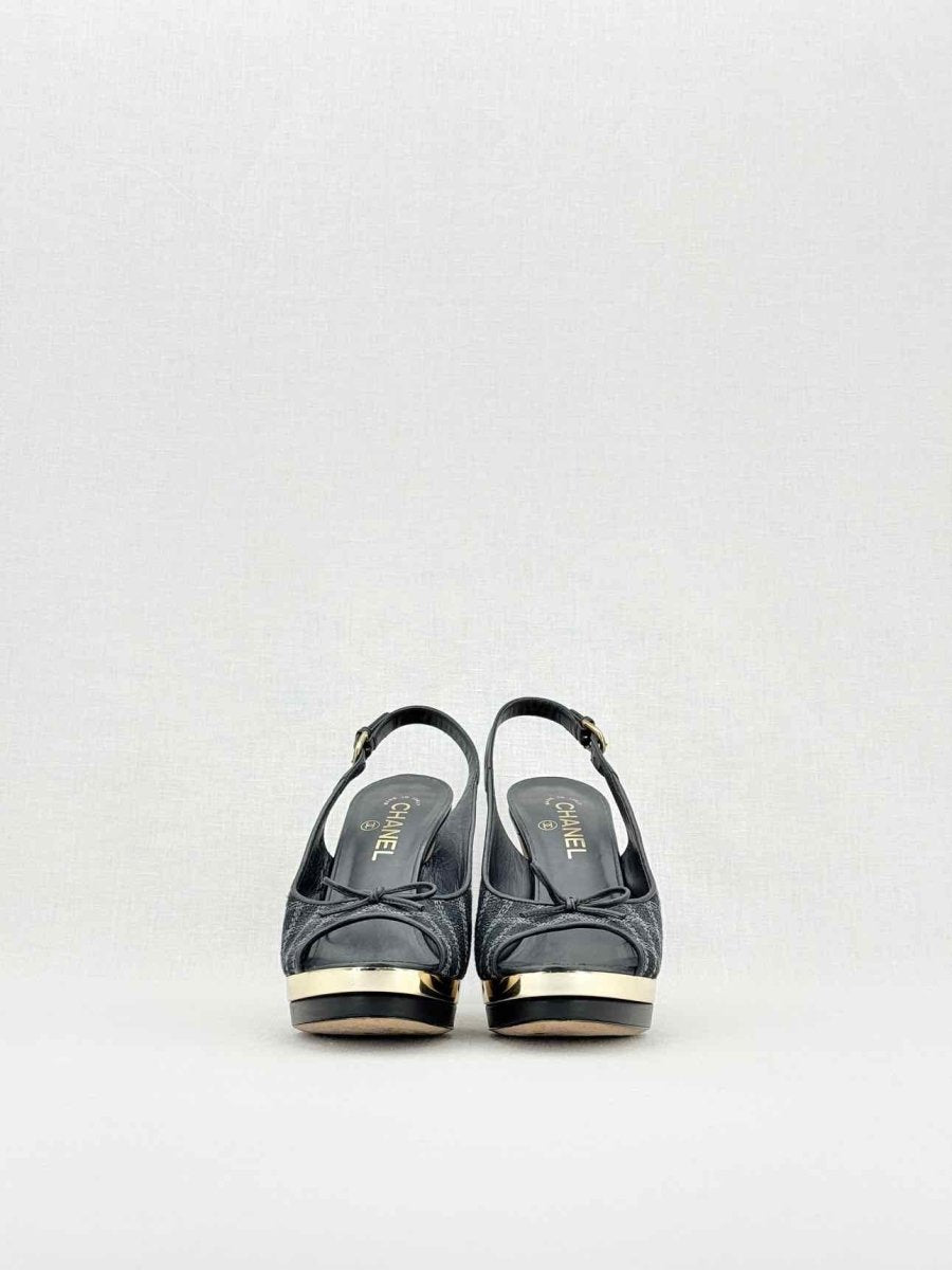 Pre - loved CHANEL Black Size EU 39 Slingbacks at Reems Closet