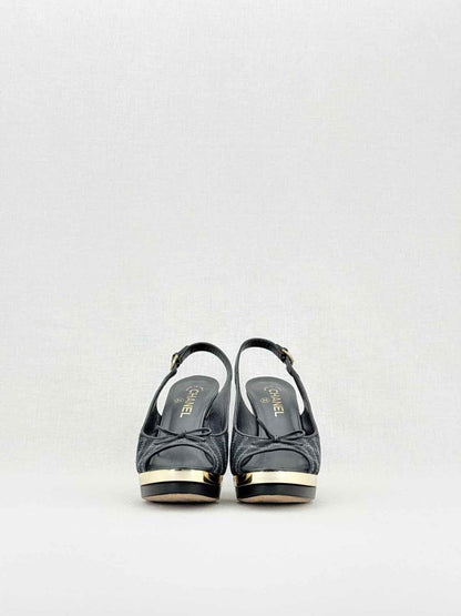 Pre - loved CHANEL Black Size EU 39 Slingbacks at Reems Closet