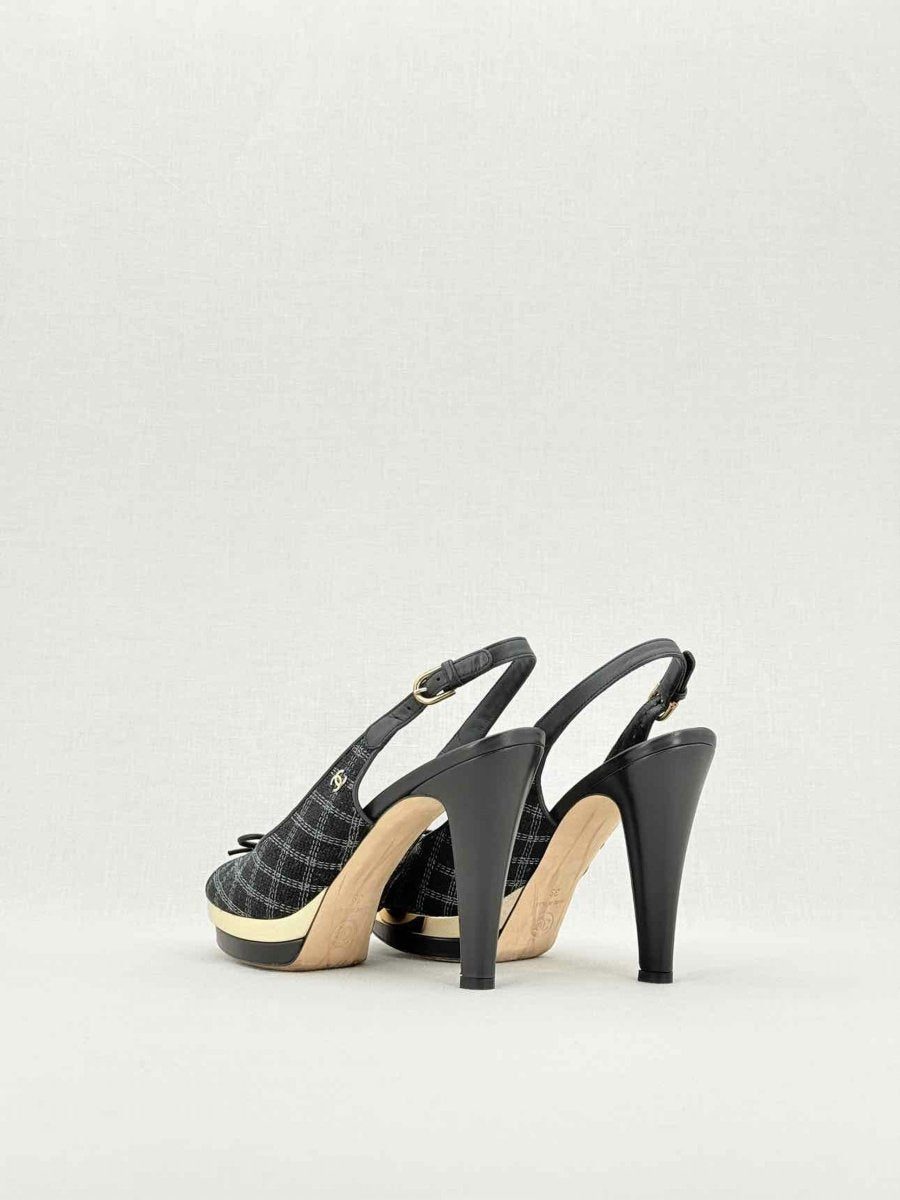 Pre - loved CHANEL Black Size EU 39 Slingbacks at Reems Closet
