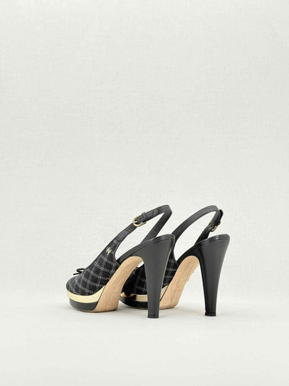 Pre - loved CHANEL Black Size EU 39 Slingbacks at Reems Closet