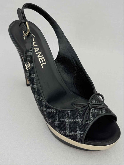 Pre - loved CHANEL Black Size EU 39 Slingbacks at Reems Closet