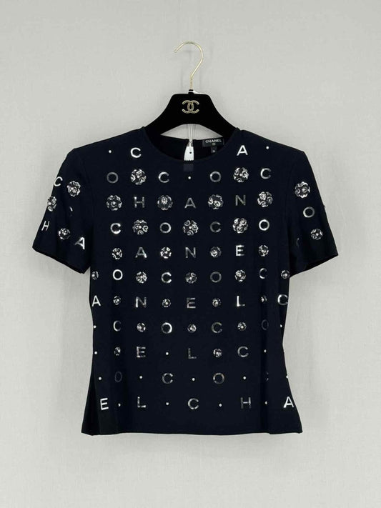 Pre - loved CHANEL Black Size US 4 T-shirt at Reems Closet