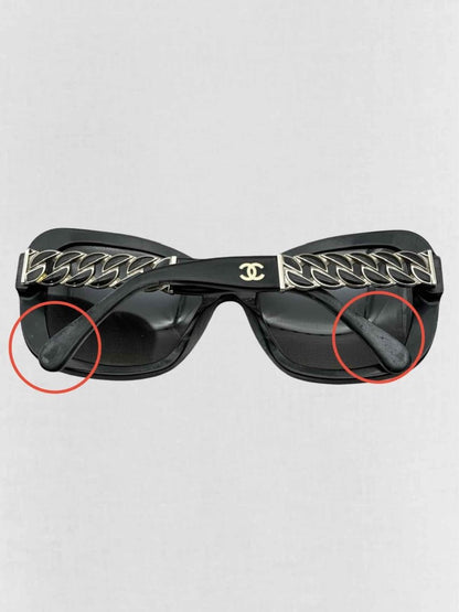 Pre - loved CHANEL Black Sunglasses at Reems Closet