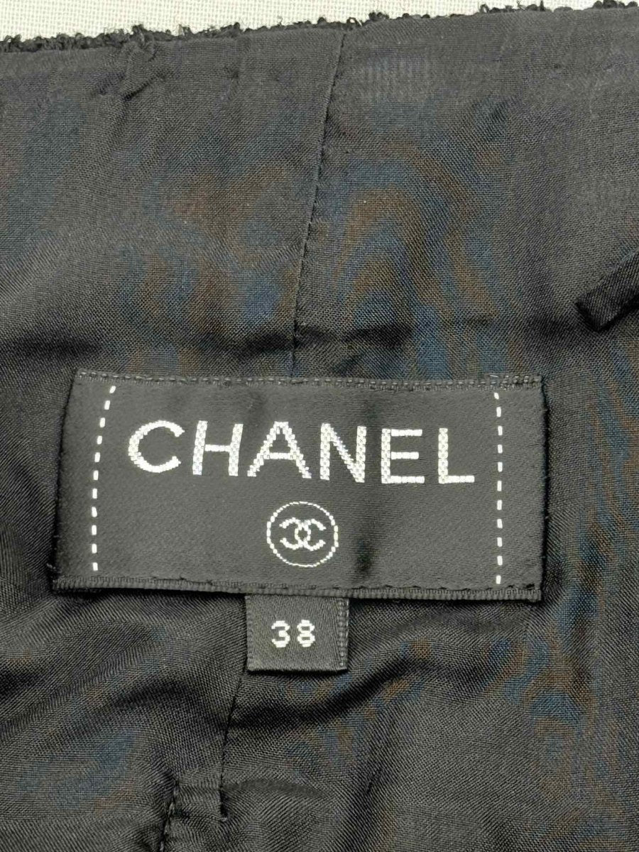 Pre - loved CHANEL Black Tweed Size US 6 Mini Skirt at Reems Closet