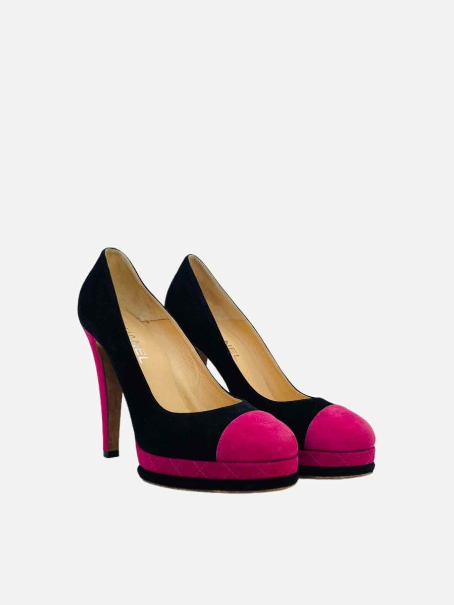 Pre - loved CHANEL Black w/ Pink Pumps 41 at Reems Closet