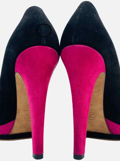 Pre - loved CHANEL Black w/ Pink Pumps 41 at Reems Closet