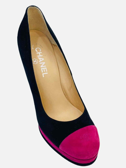 Pre - loved CHANEL Black w/ Pink Pumps 41 at Reems Closet