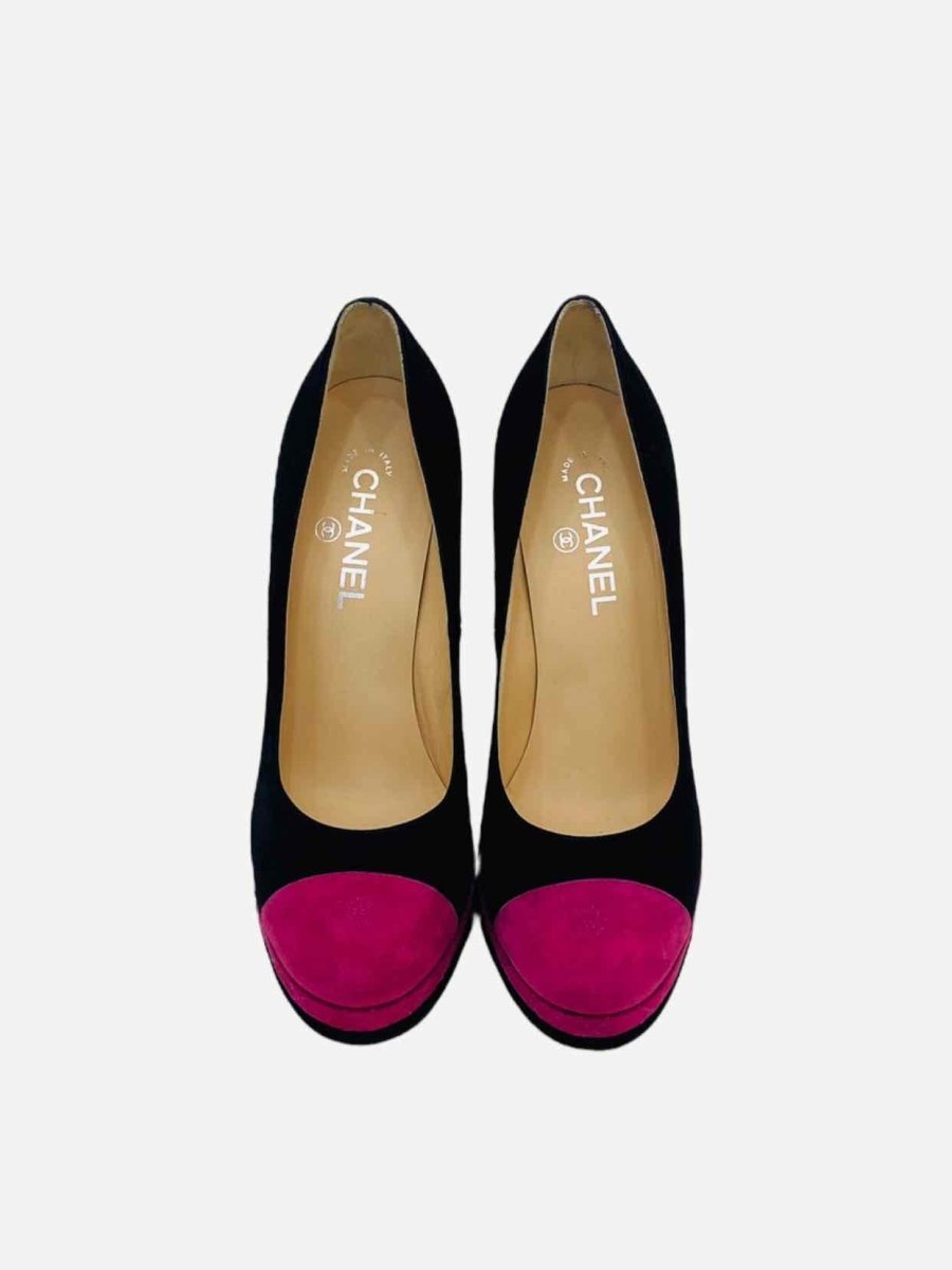 Pre - loved CHANEL Black w/ Pink Pumps 41 at Reems Closet