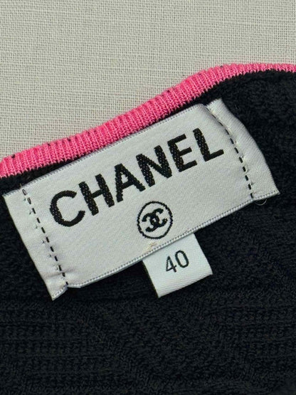 Pre - loved CHANEL Black w/ Pink Size US 4 Tank Top at Reems Closet