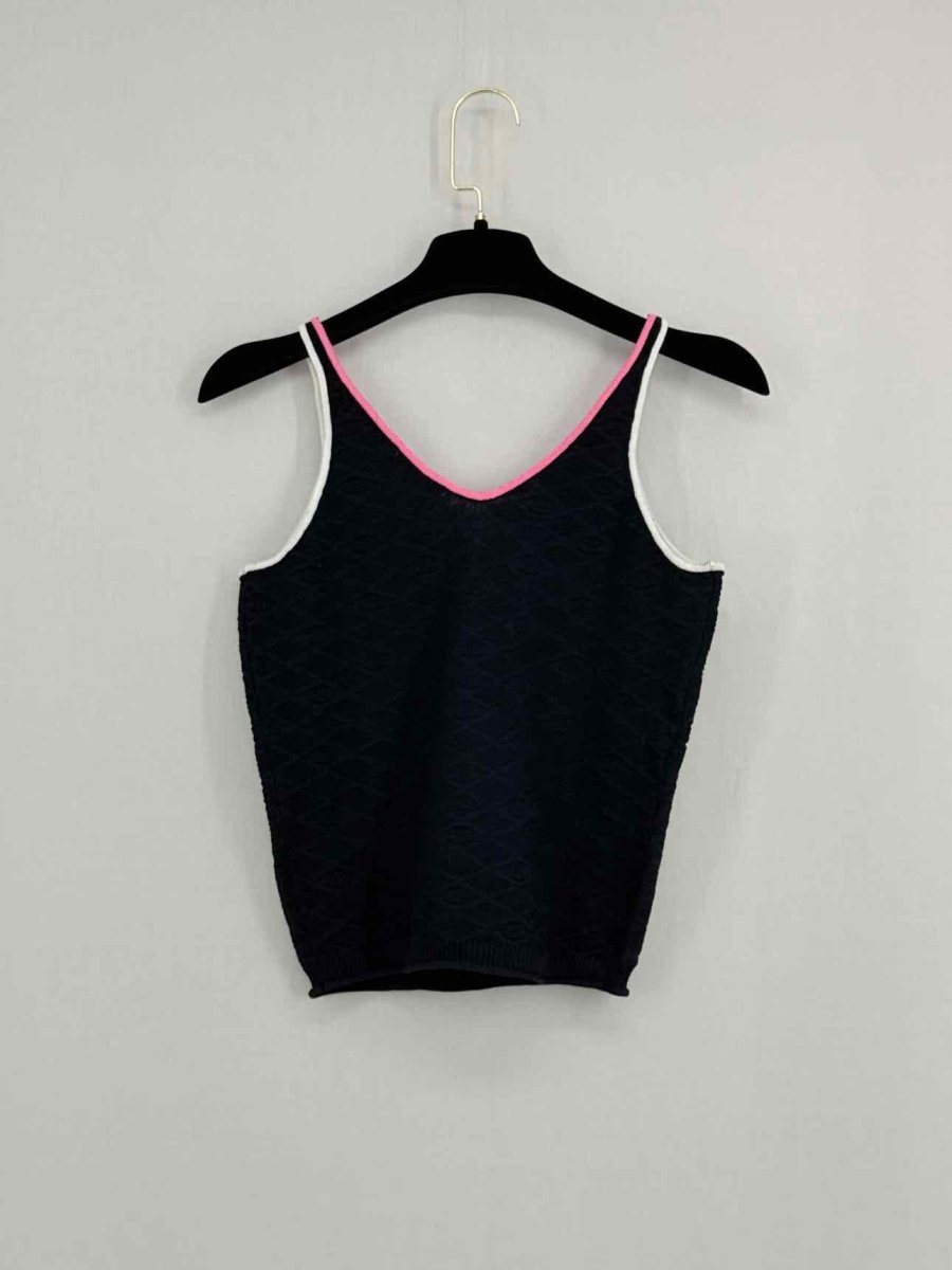Pre - loved CHANEL Black w/ Pink Size US 4 Tank Top at Reems Closet