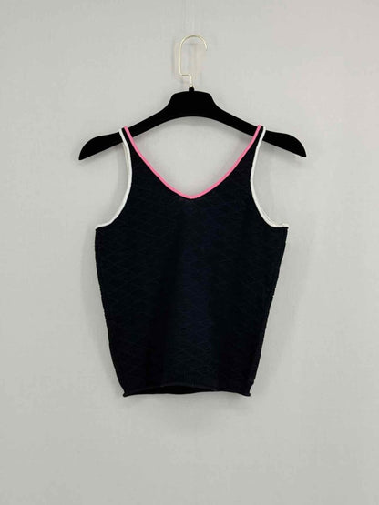 Pre - loved CHANEL Black w/ Pink Size US 4 Tank Top at Reems Closet