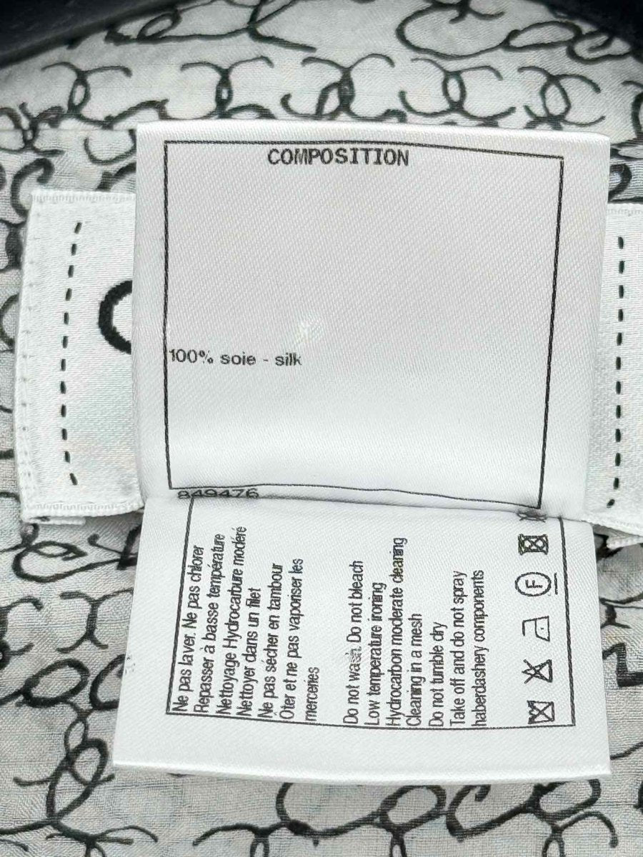 Pre - loved CHANEL Black & White Print Size US 8 Shirt at Reems Closet