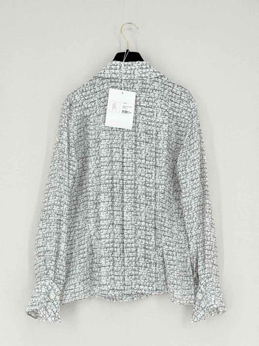 Pre - loved CHANEL Black & White Print Size US 8 Shirt at Reems Closet