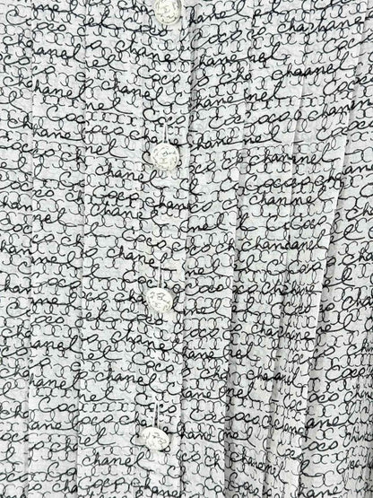 Pre - loved CHANEL Black & White Print Size US 8 Shirt at Reems Closet