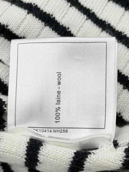 Pre - loved CHANEL Black & White Striped Size US 4 Short Dress at Reems Closet