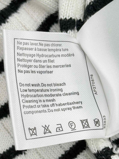 Pre - loved CHANEL Black & White Striped Size US 4 Short Dress at Reems Closet