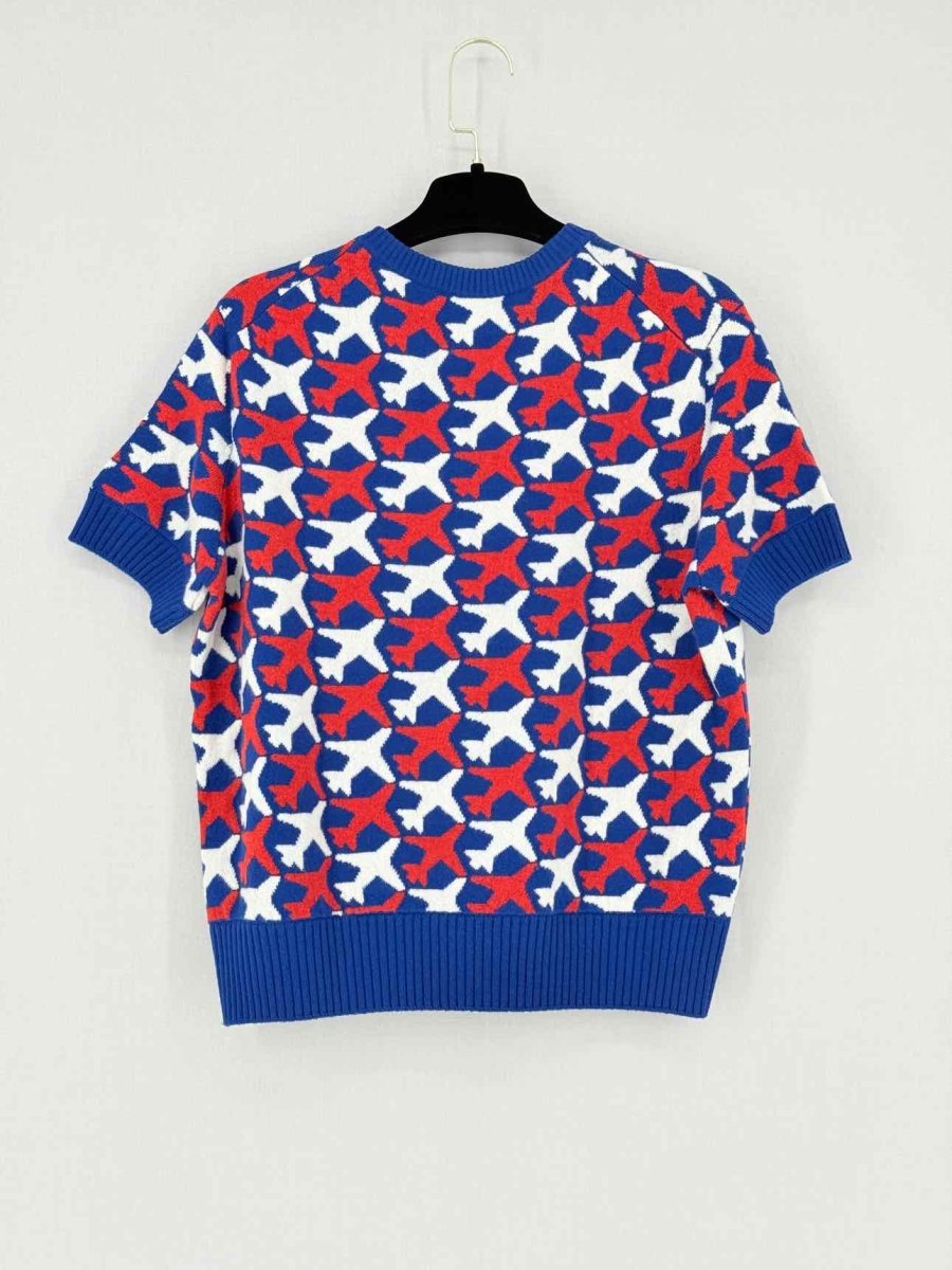 Pre - loved CHANEL Blue Multicolor Size US 14 Jumper at Reems Closet