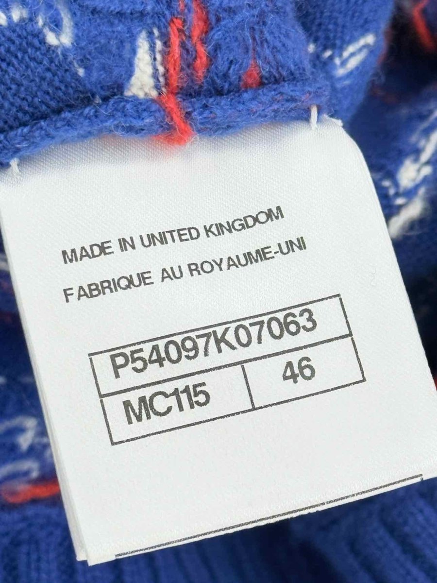 Pre - loved CHANEL Blue Multicolor Size US 14 Jumper at Reems Closet