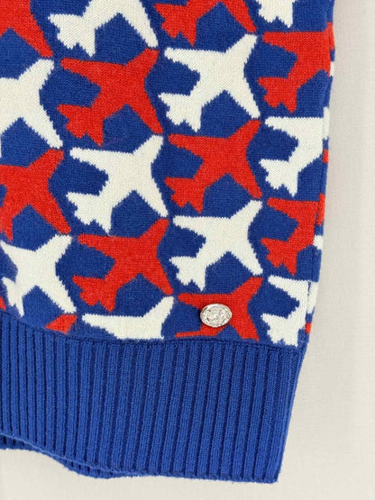 Pre - loved CHANEL Blue Multicolor Size US 14 Jumper at Reems Closet