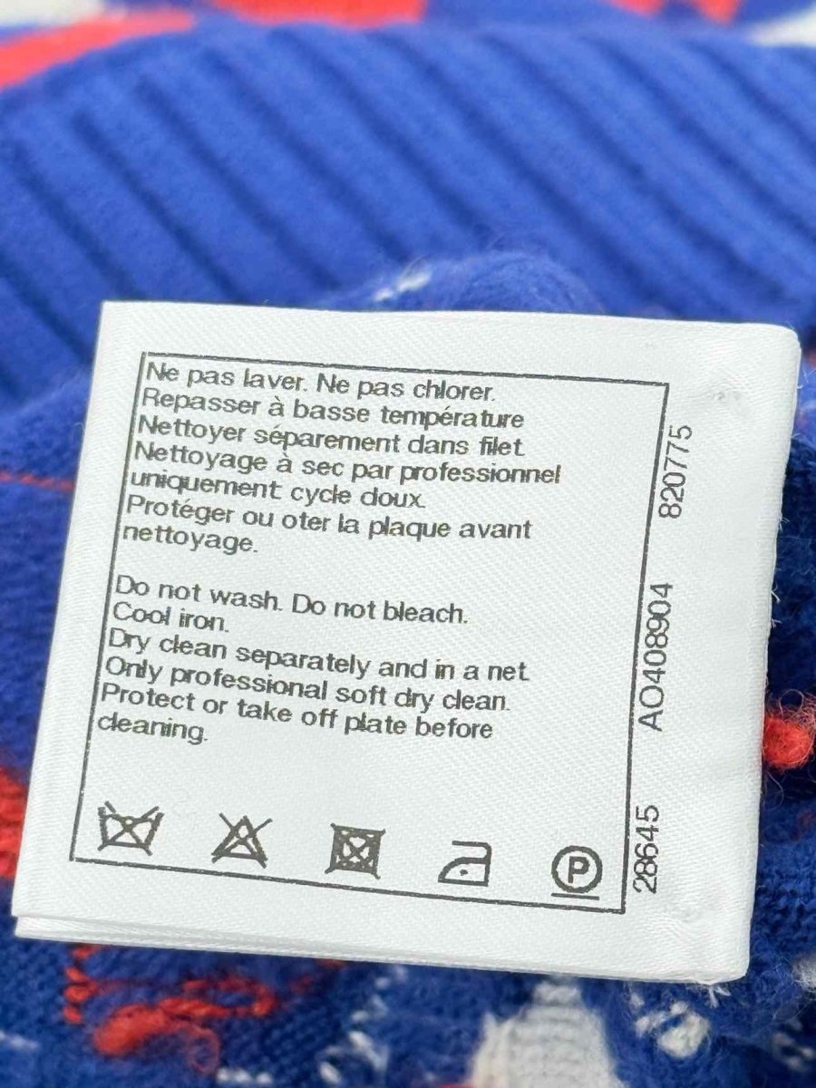 Pre - loved CHANEL Blue Multicolor Size US 14 Jumper at Reems Closet