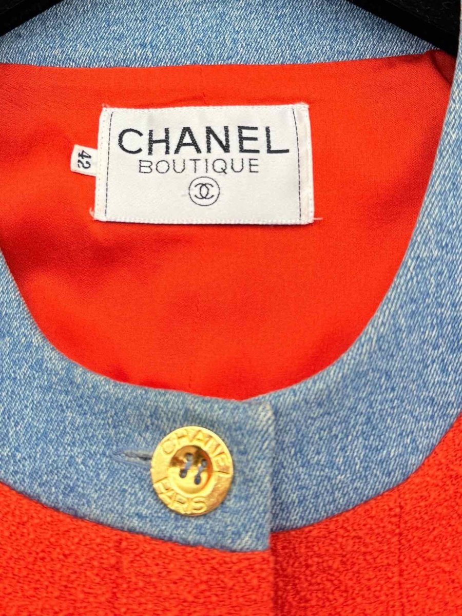 Pre - loved CHANEL BOUTIQUE Orange & Blue Size US 10 Outfit Set at Reems Closet