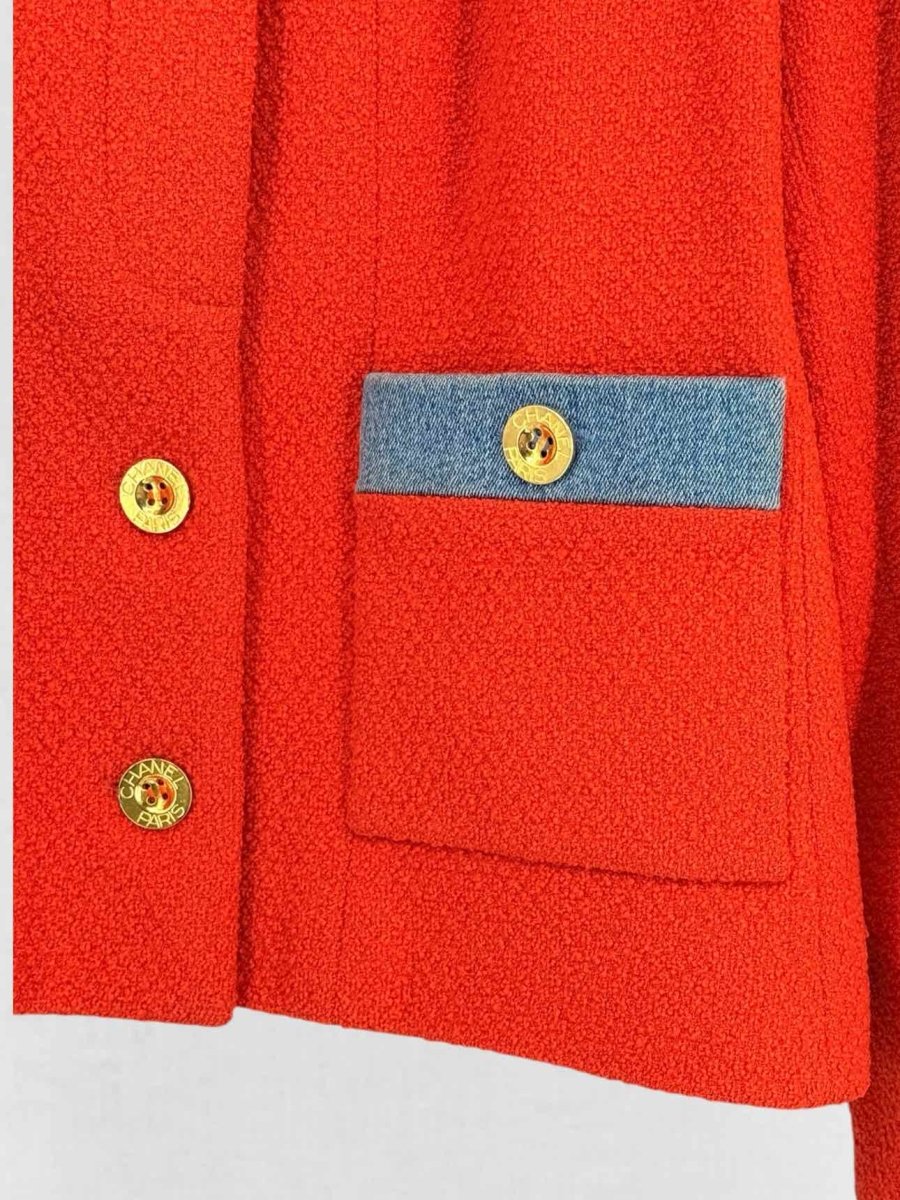 Pre - loved CHANEL BOUTIQUE Orange & Blue Size US 10 Outfit Set at Reems Closet
