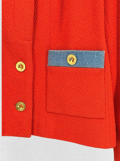 Pre - loved CHANEL BOUTIQUE Orange & Blue Size US 10 Outfit Set at Reems Closet