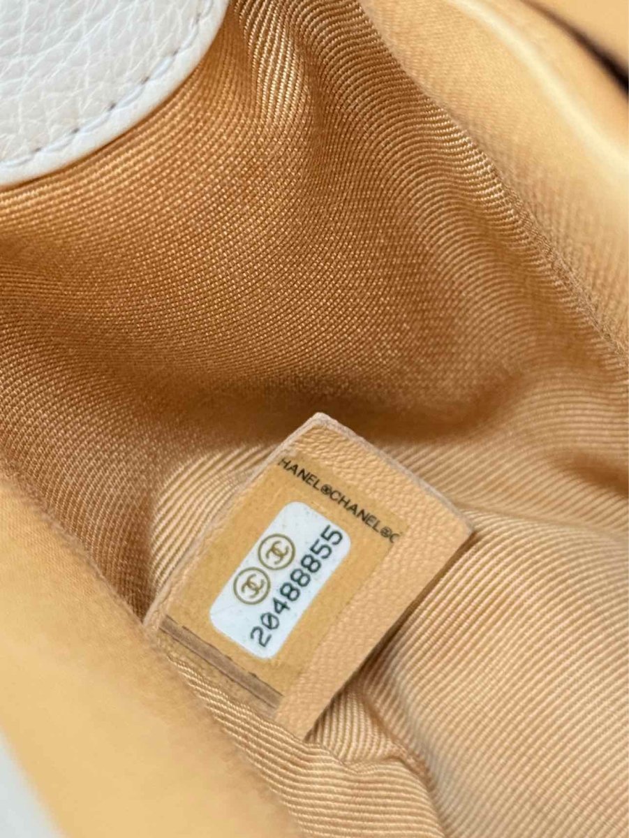 Pre - loved CHANEL Boy Beige Quilted Shoulder Bag at Reems Closet