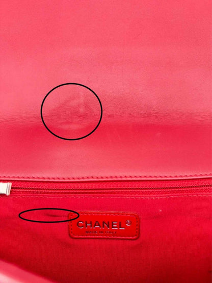 Pre - loved CHANEL Boy Black & Red Quilted Shoulder Bag at Reems Closet