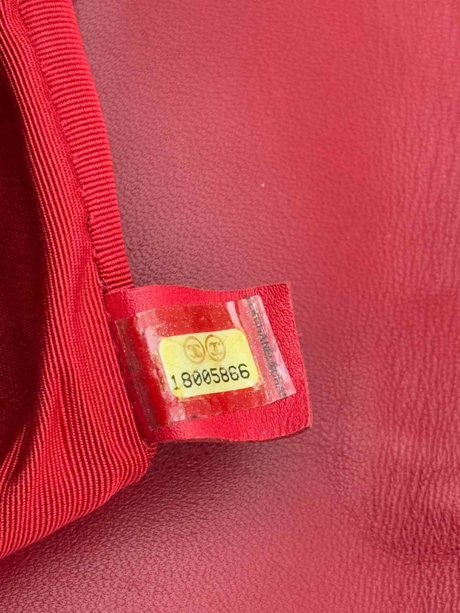 Pre - loved CHANEL Boy Black & Red Quilted Shoulder Bag at Reems Closet