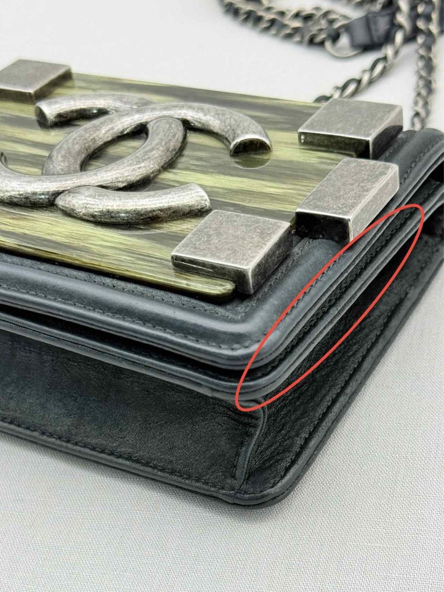 Pre - loved CHANEL Boy Brick Black Crossbody at Reems Closet