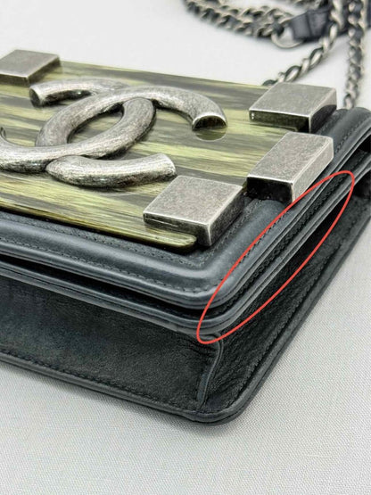 Pre - loved CHANEL Boy Brick Black Crossbody at Reems Closet