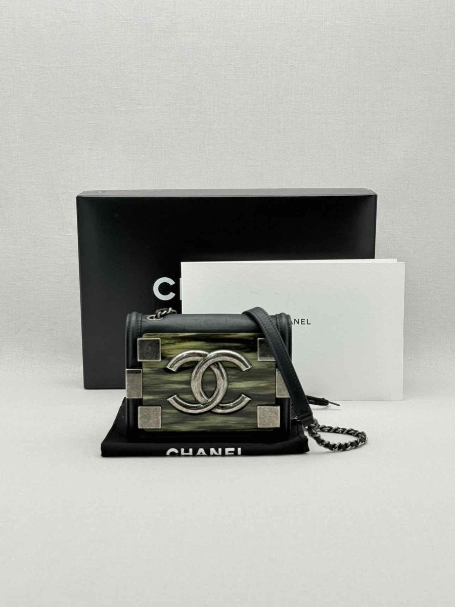 Pre - loved CHANEL Boy Brick Black Crossbody at Reems Closet