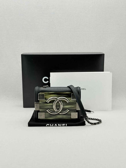 Pre - loved CHANEL Boy Brick Black Crossbody at Reems Closet