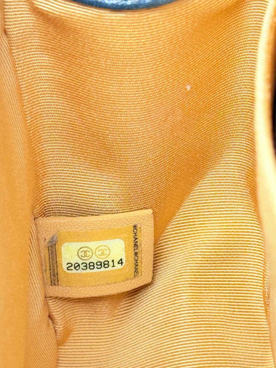 Pre - loved CHANEL Boy Metallic Blue Quilted Shoulder Bag at Reems Closet