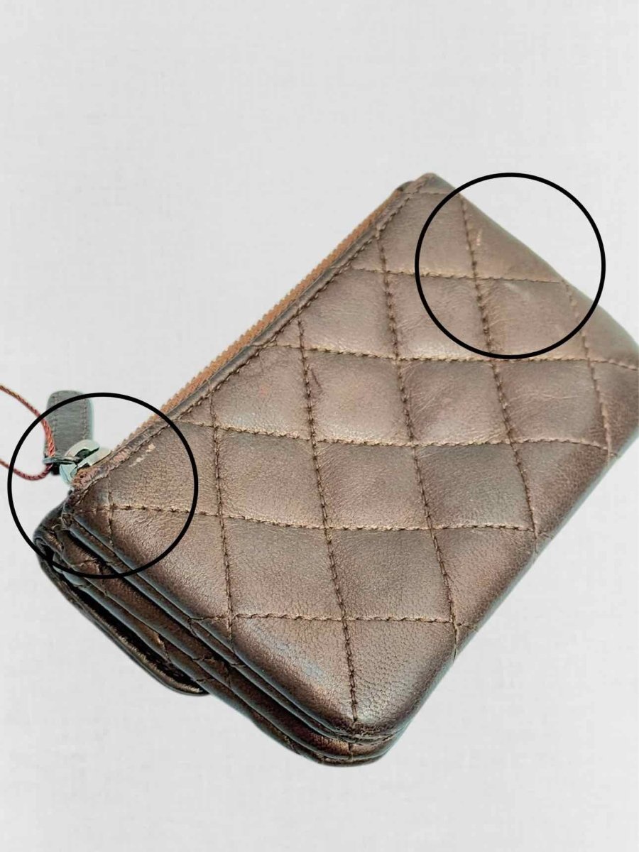 Pre - loved CHANEL Bronze Compact Wallet at Reems Closet