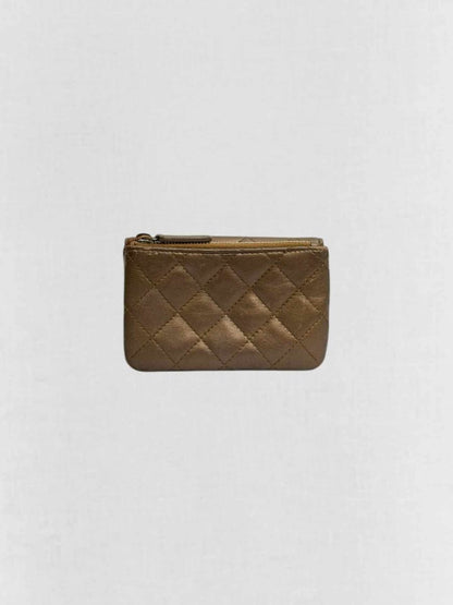 Pre - loved CHANEL Bronze Compact Wallet at Reems Closet