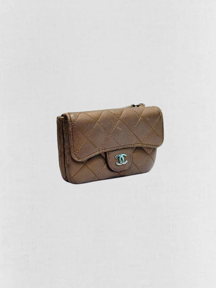 Pre - loved CHANEL Bronze Compact Wallet at Reems Closet