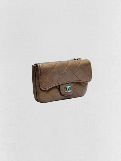 Pre - loved CHANEL Bronze Compact Wallet at Reems Closet