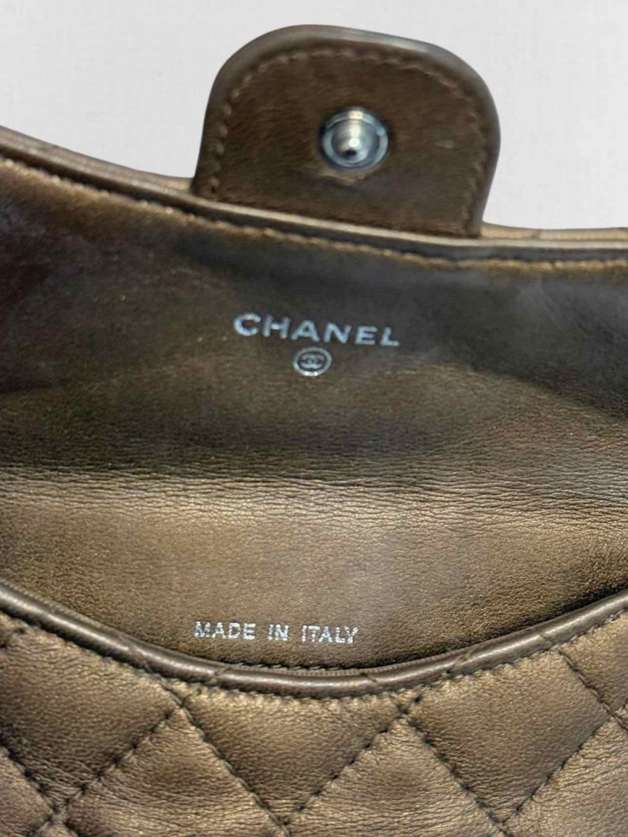 Pre - loved CHANEL Bronze Compact Wallet at Reems Closet