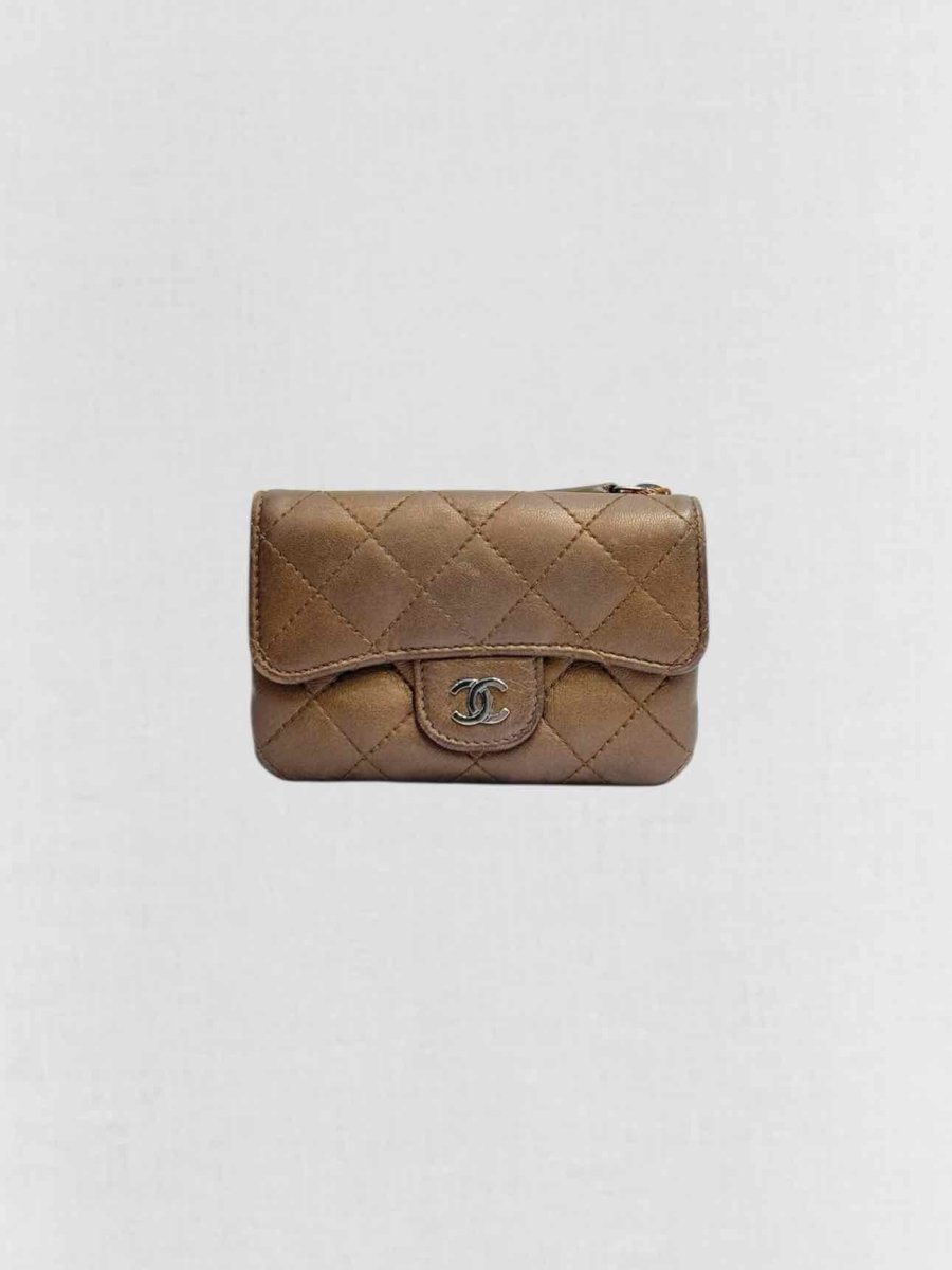 Pre - loved CHANEL Bronze Compact Wallet at Reems Closet