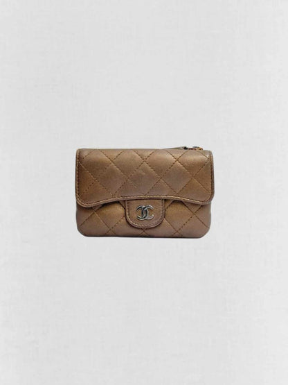 Pre - loved CHANEL Bronze Compact Wallet at Reems Closet