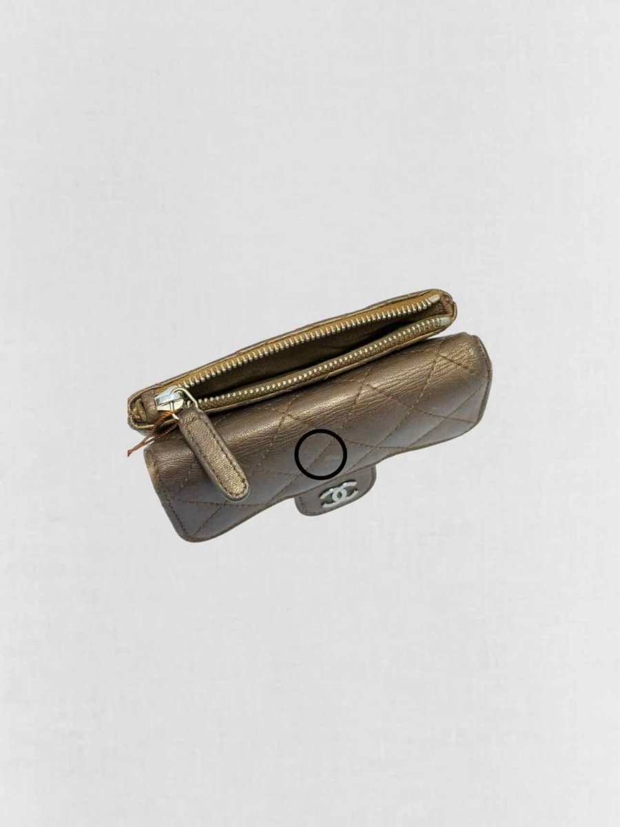Pre - loved CHANEL Bronze Compact Wallet at Reems Closet