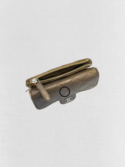 Pre - loved CHANEL Bronze Compact Wallet at Reems Closet