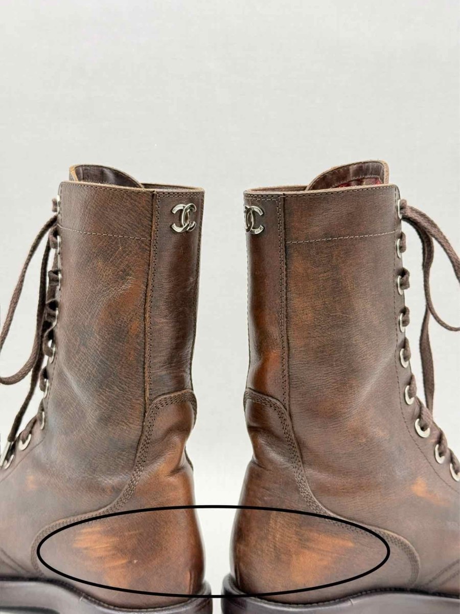Pre - loved CHANEL Brown Size EU 38.5 Ankle Boots at Reems Closet