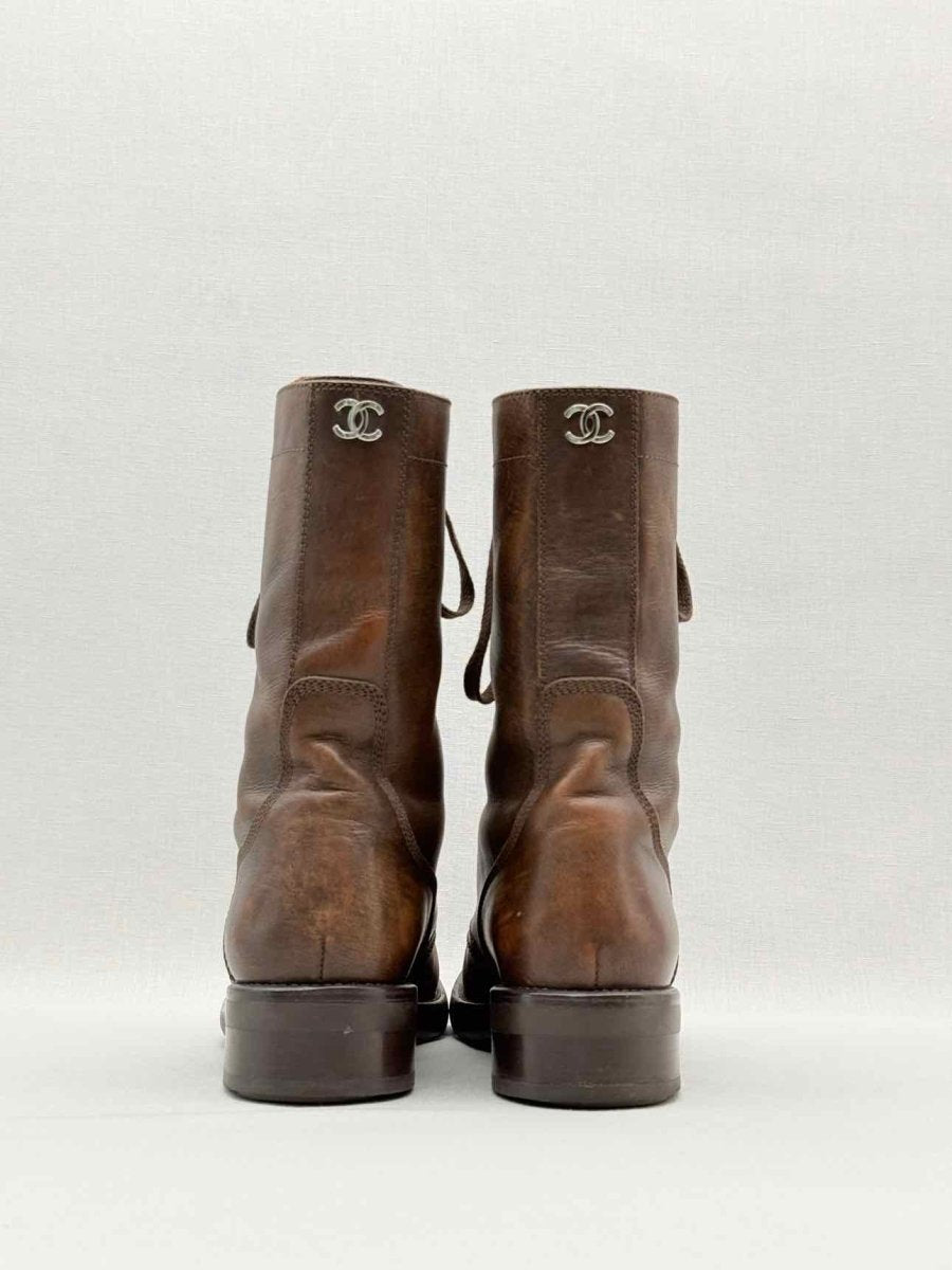 Pre - loved CHANEL Brown Size EU 38.5 Ankle Boots at Reems Closet
