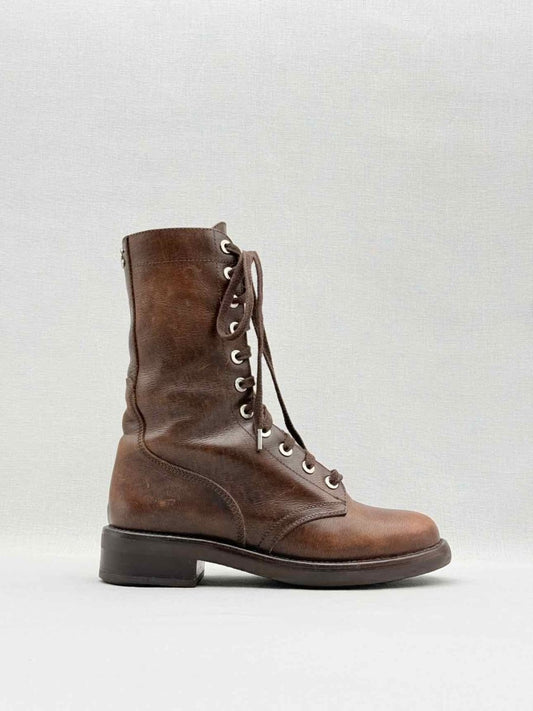 Pre - loved CHANEL Brown Size EU 38.5 Ankle Boots at Reems Closet